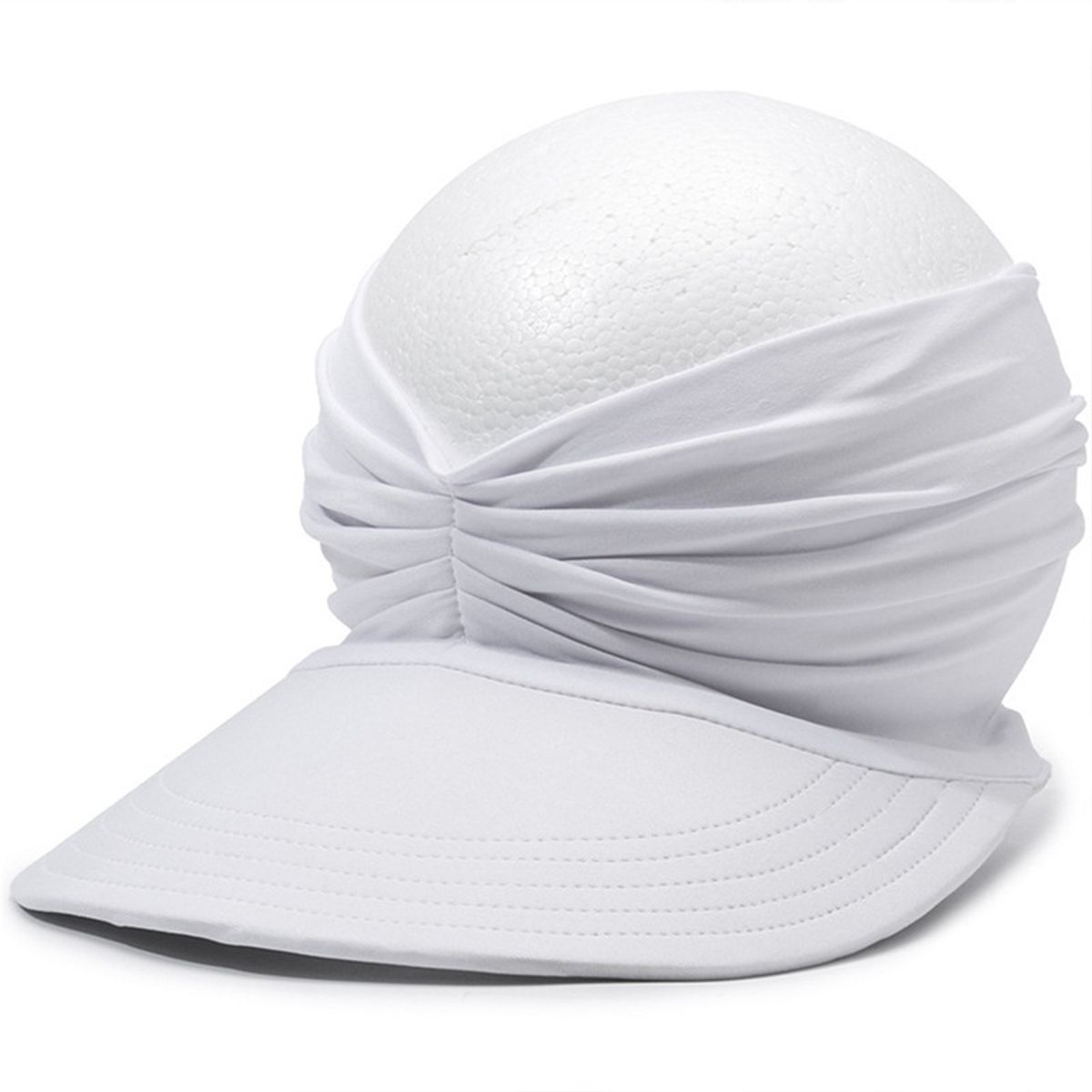 Women's Ponytail Sun Visor Hat - White