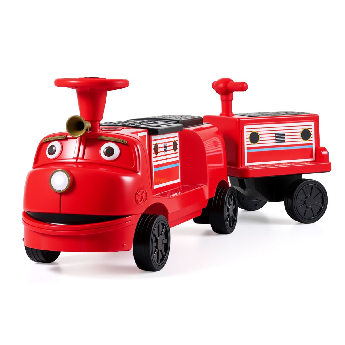 12V Battery Powered Ride-On Train - Red & Black