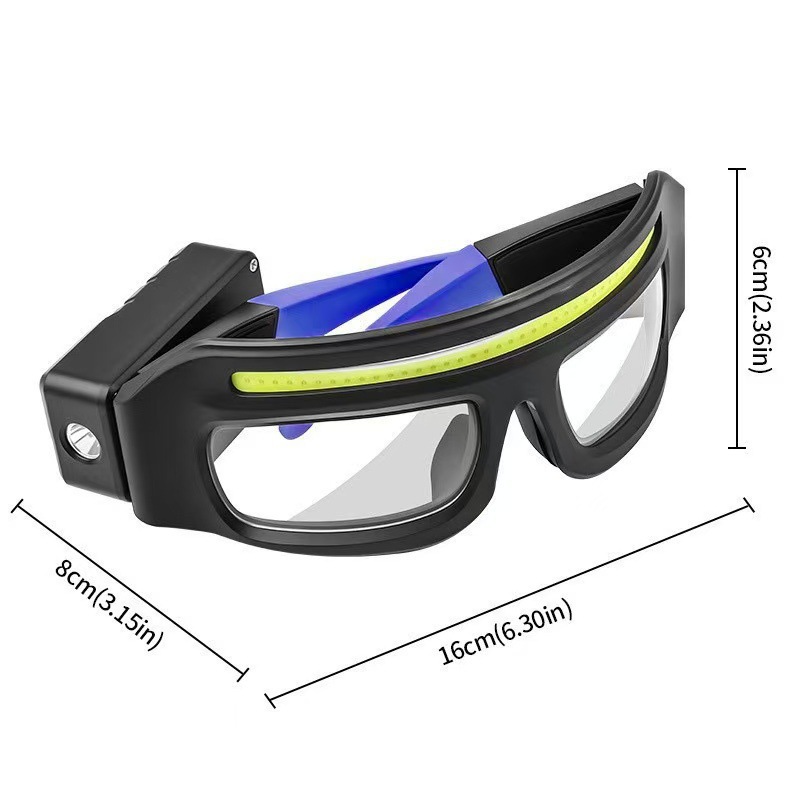 Motion Sensor Safety Glasses with Light - Blue