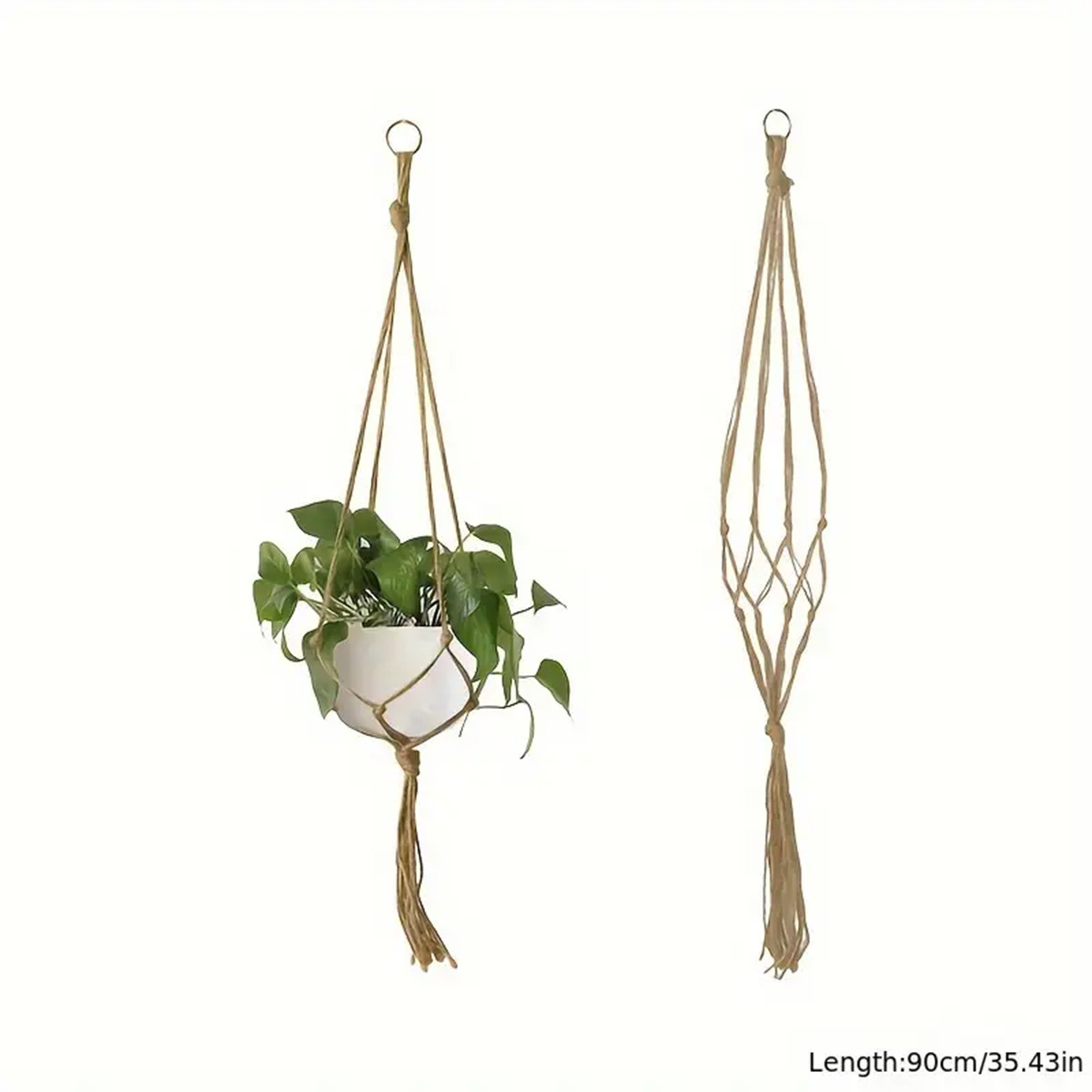 Macrame Plant Hangers - Brown-90CM-2 pack