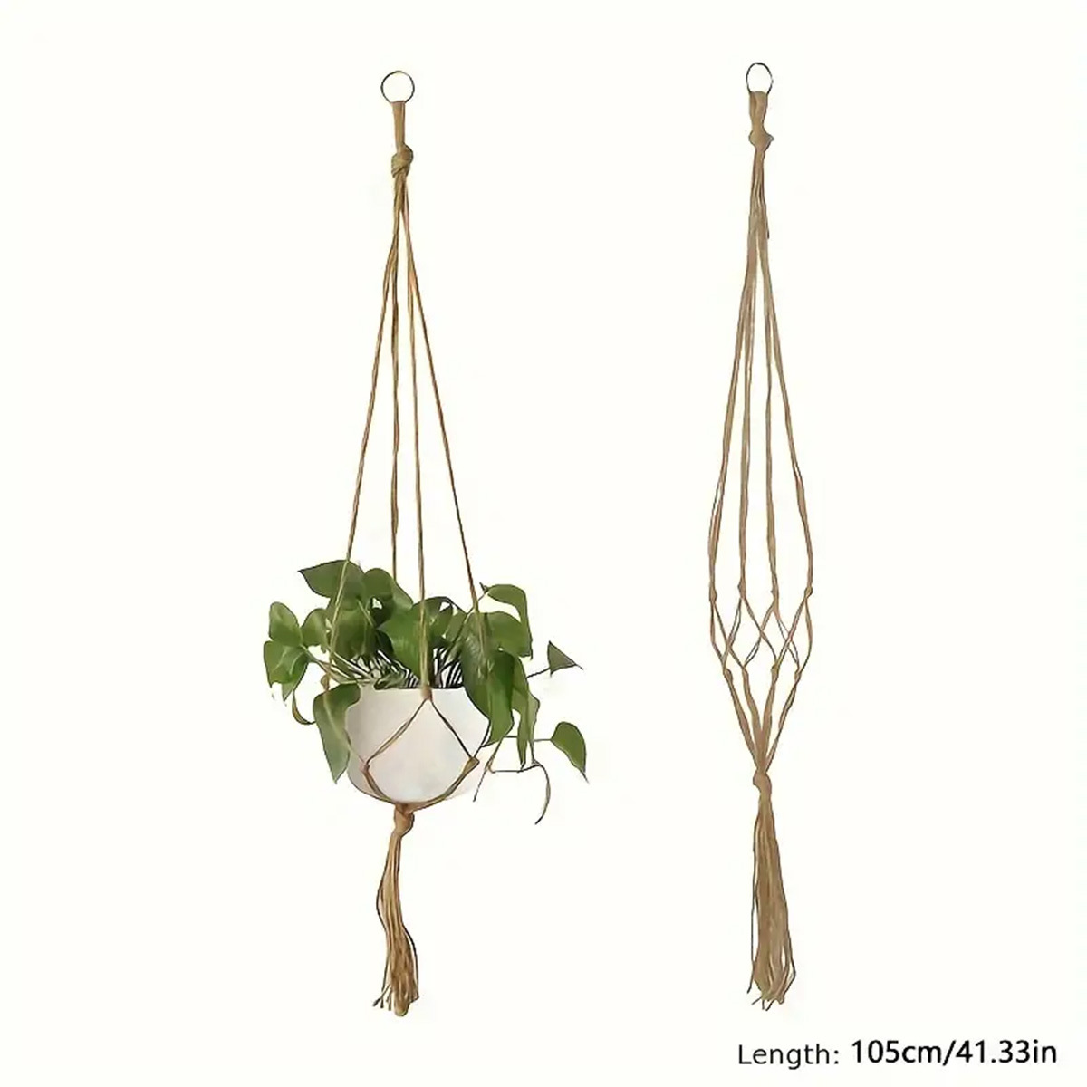 Macrame Plant Hangers - Brown-105CM-2 pack