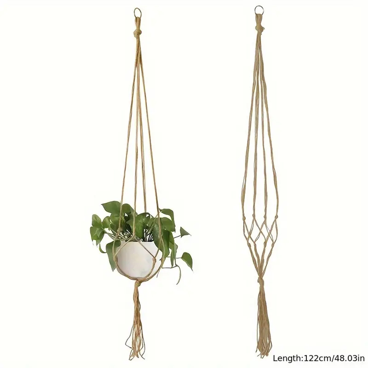 Macrame Plant Hangers - Brown-120CM-2 pack