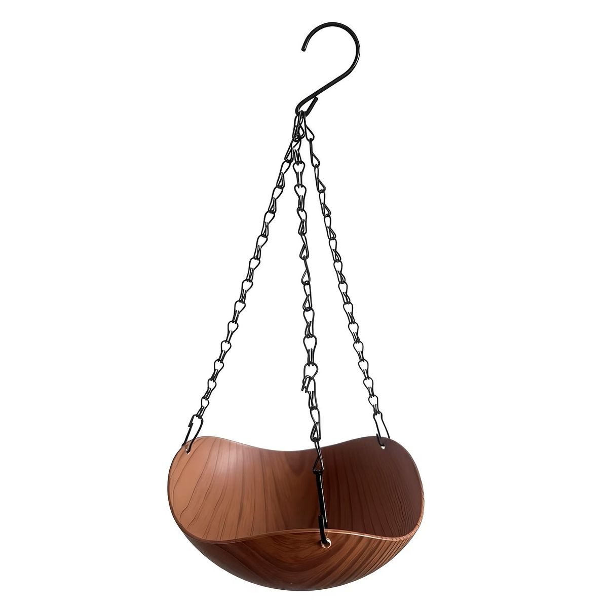 Wood-Grain Hanging Feeder Bowl - Light Wood Tone