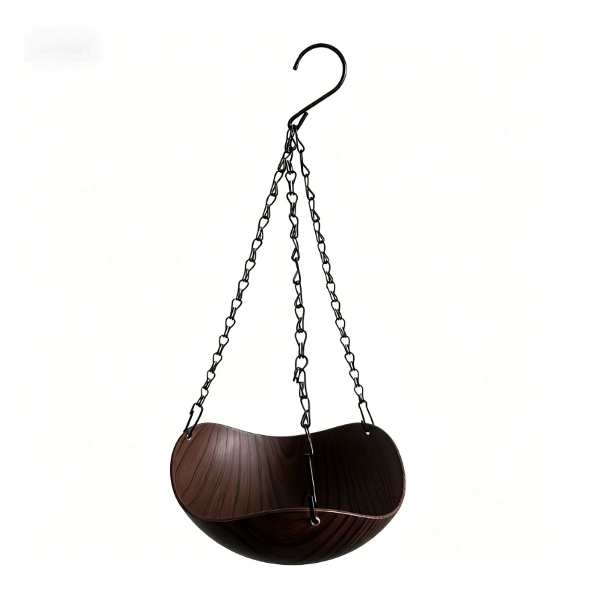 Wood-Grain Hanging Feeder Bowl - Black