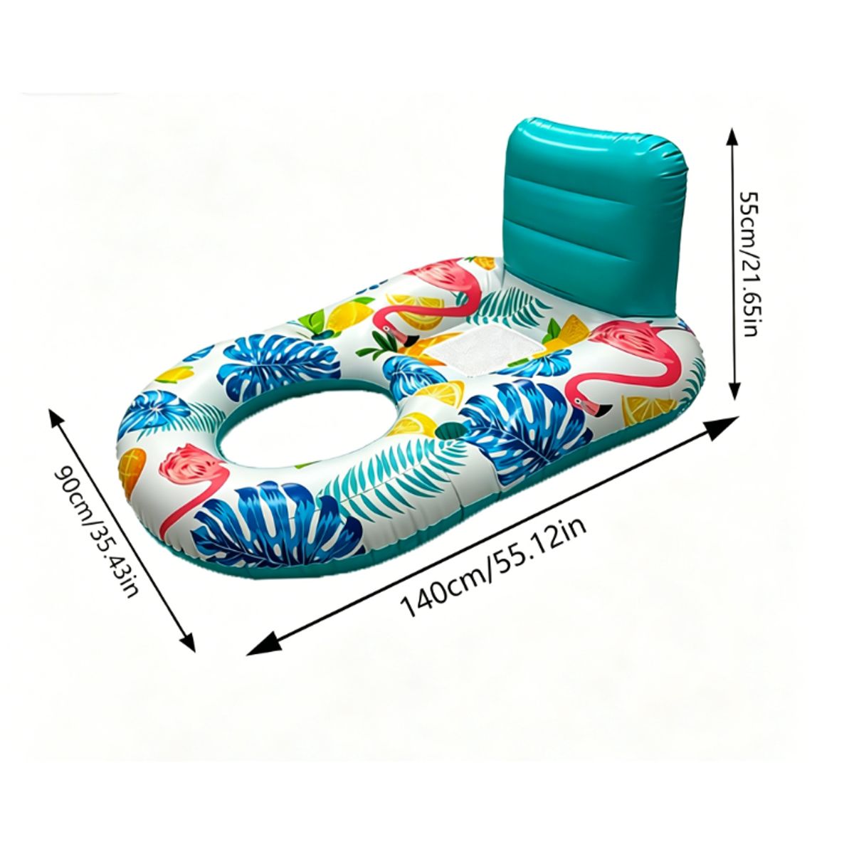 Tropical Print Pool Chair Float - Flamingo