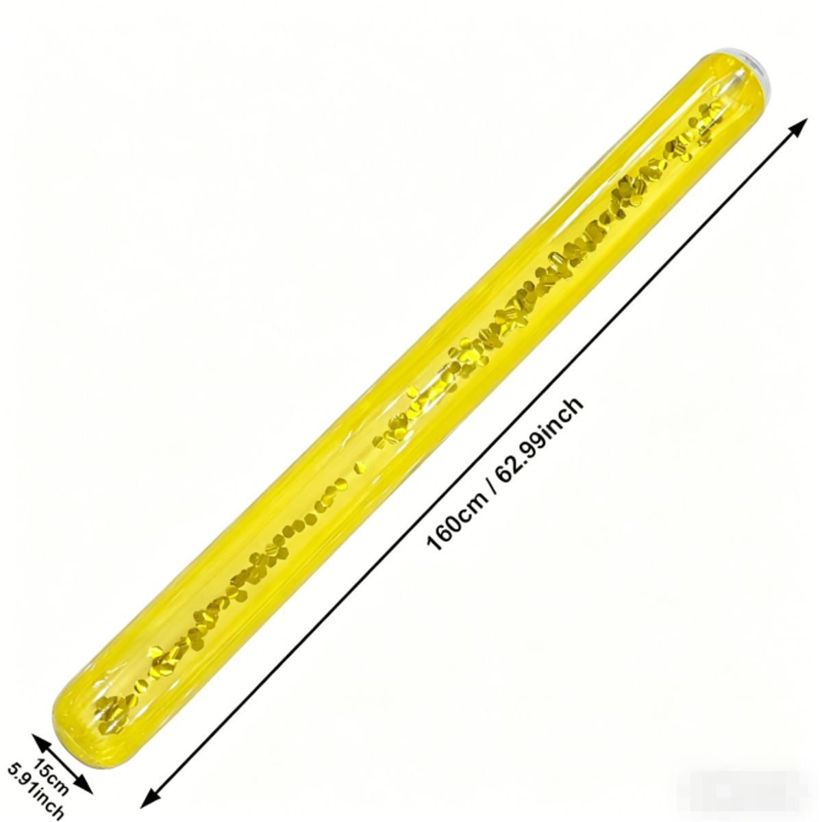 Glitter-Filled Inflatable Pool Noodle Float - Yellow