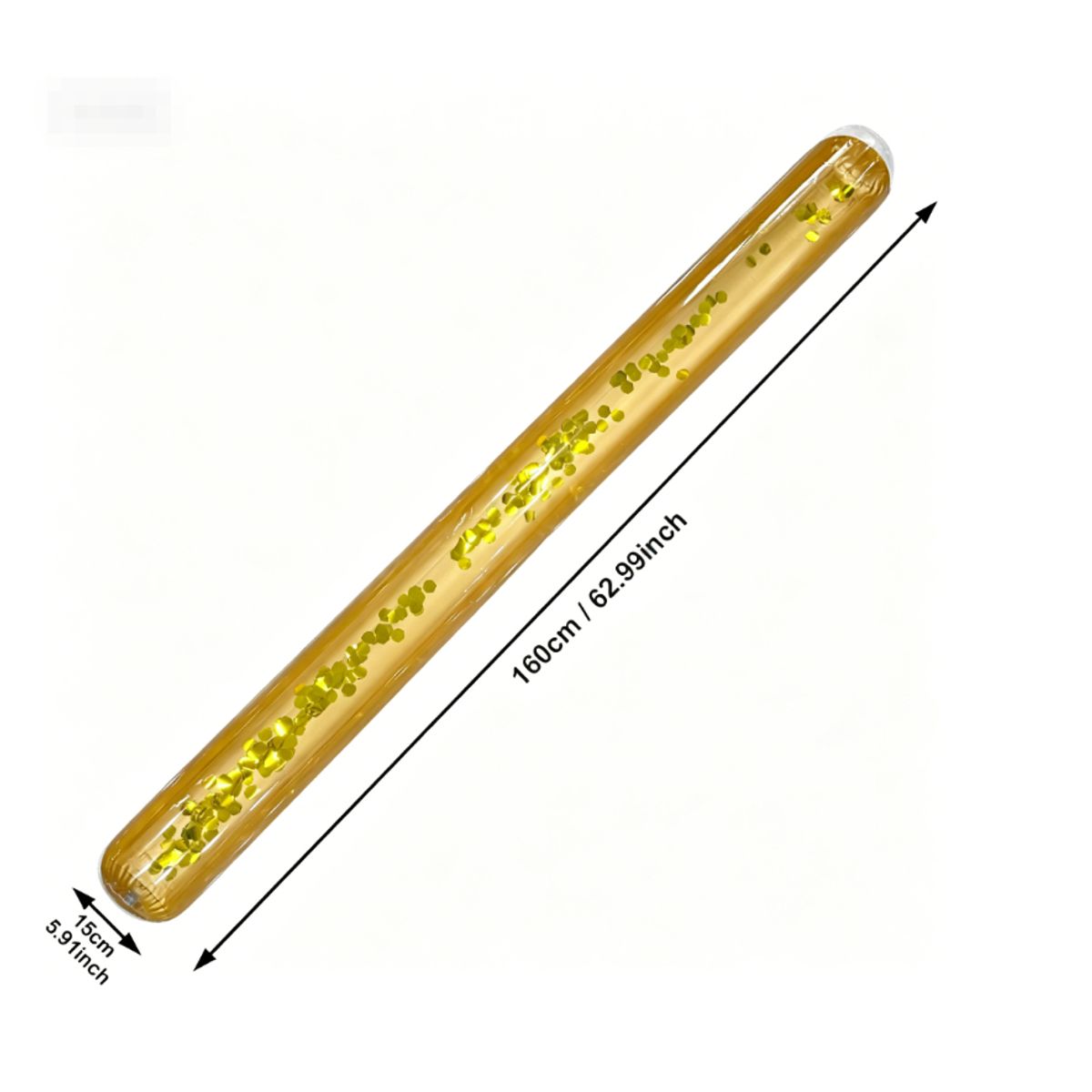 Glitter-Filled Inflatable Pool Noodle Float - Gold