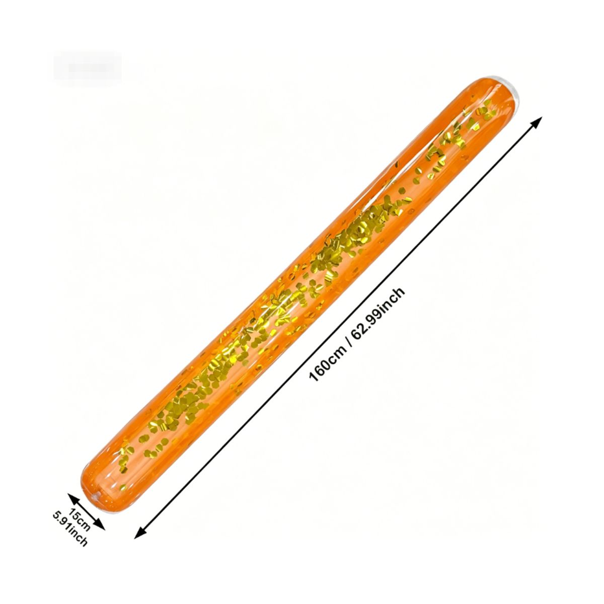 Glitter-Filled Inflatable Pool Noodle Float - Orange