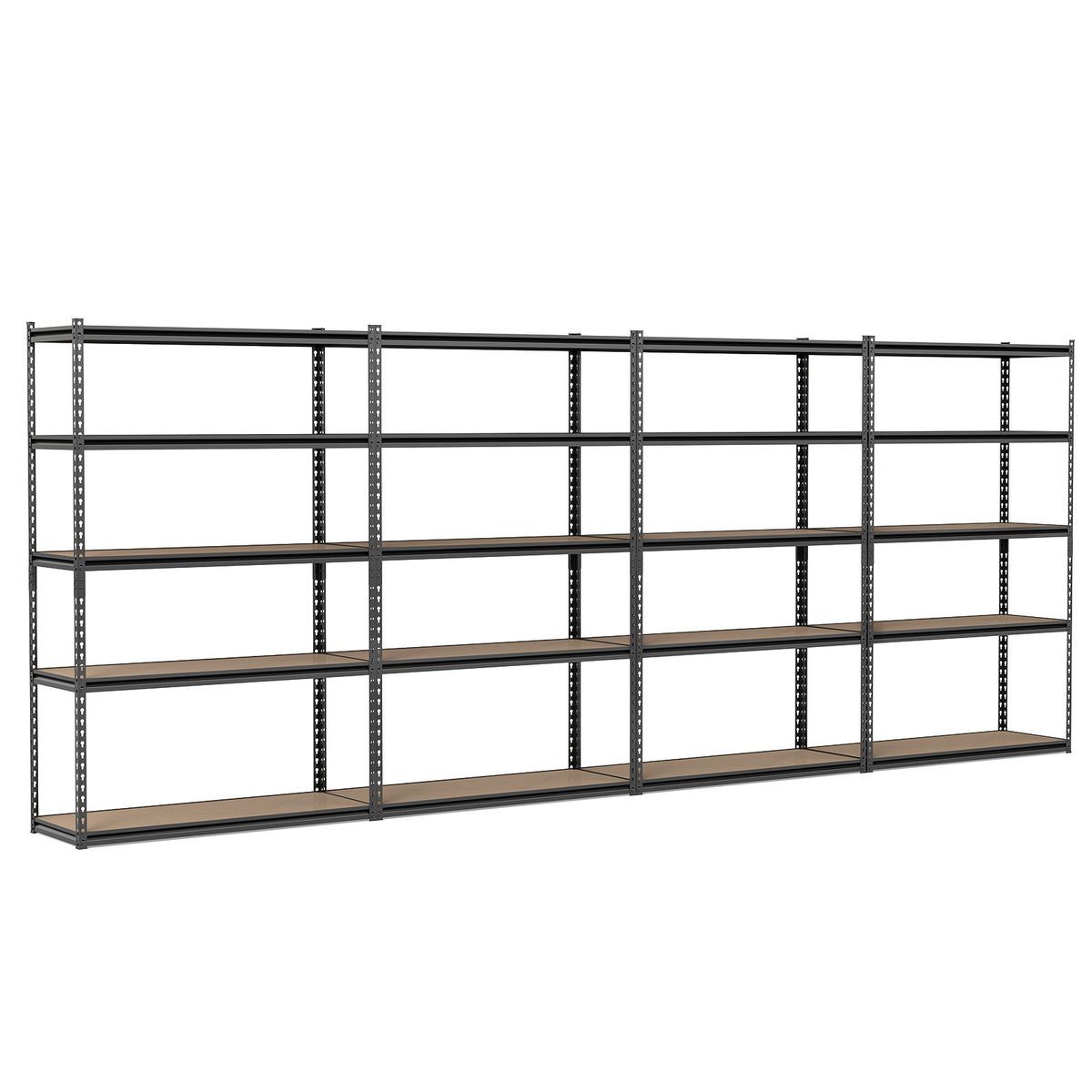 5-Tier Garage Shelving Unit (1- to 4-Pack) - Black-4