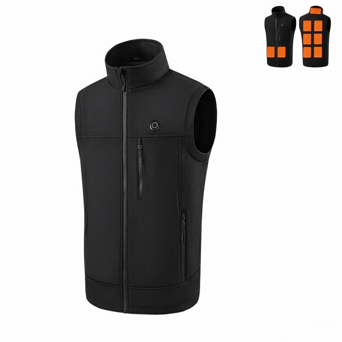 Unisex USB Electric Heating Vest (Power Bank Required) - Black-S