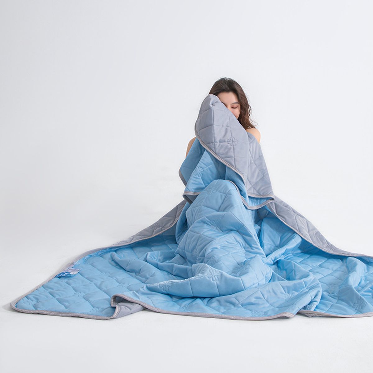 Soft Cool Touch Summer Bed Quilt - Blue-59*79in