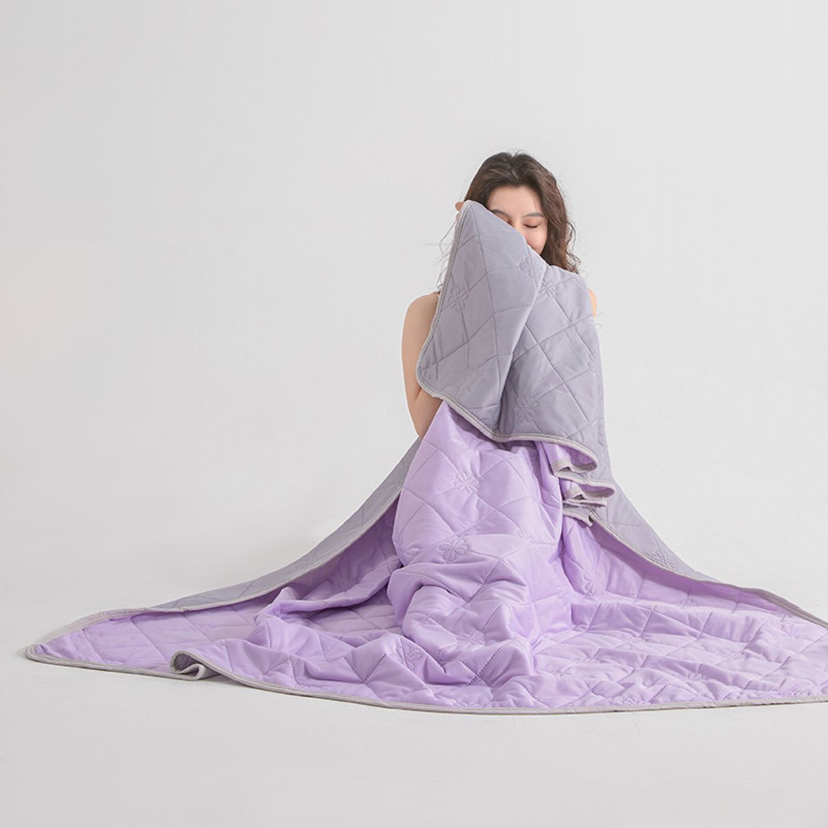 Soft Cool Touch Summer Bed Quilt - Purple-79*91in