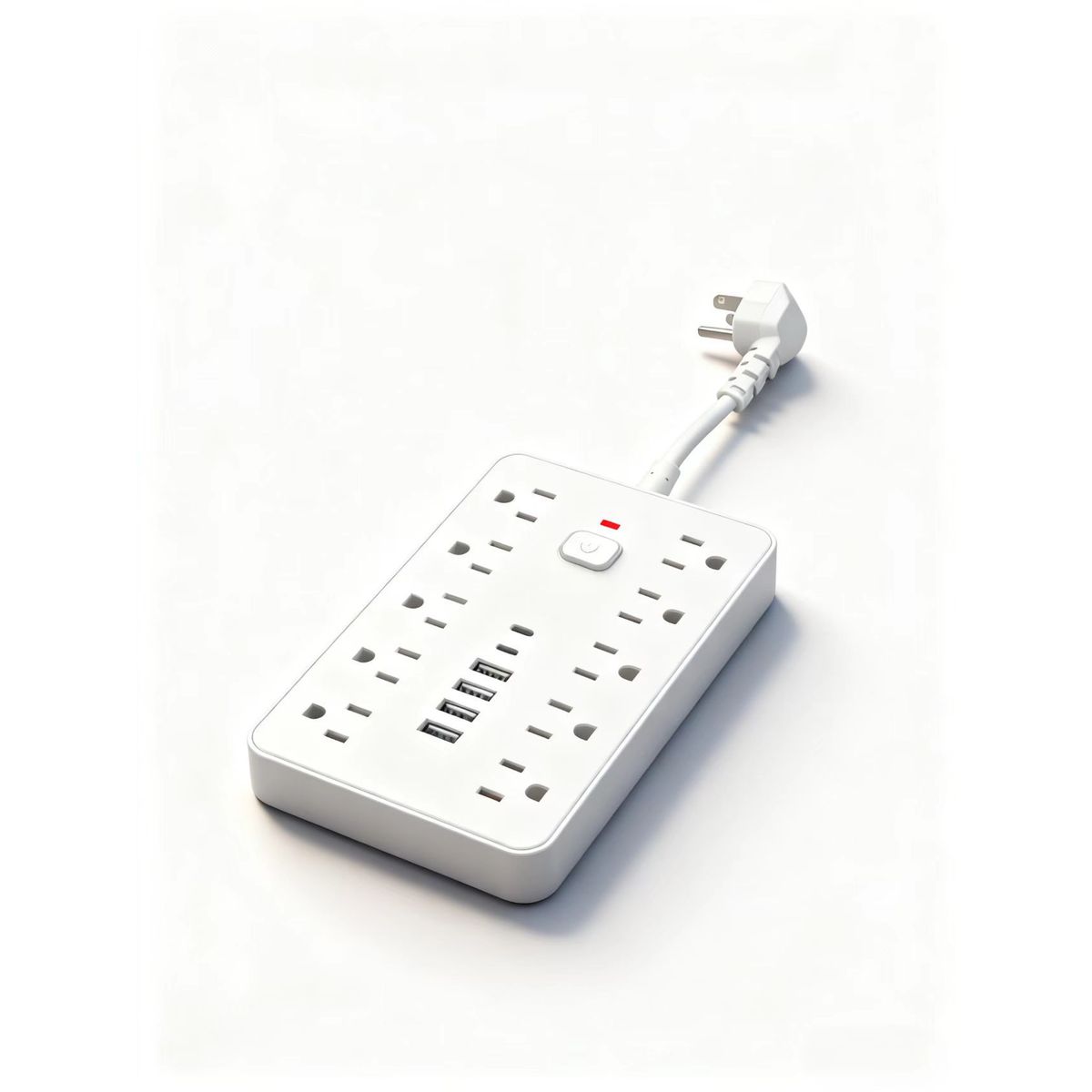 PowerMaster Multi-Outlet Power Strip - White-10 Outlets-25cm Cord