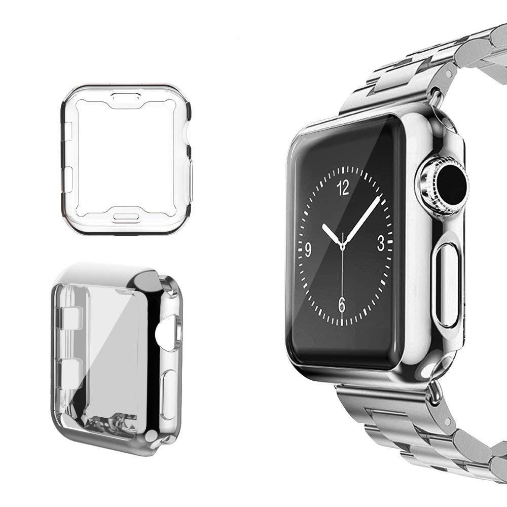 Waloo Electroplate Case for Apple Watch (2-Pack) - 44MM-Silver