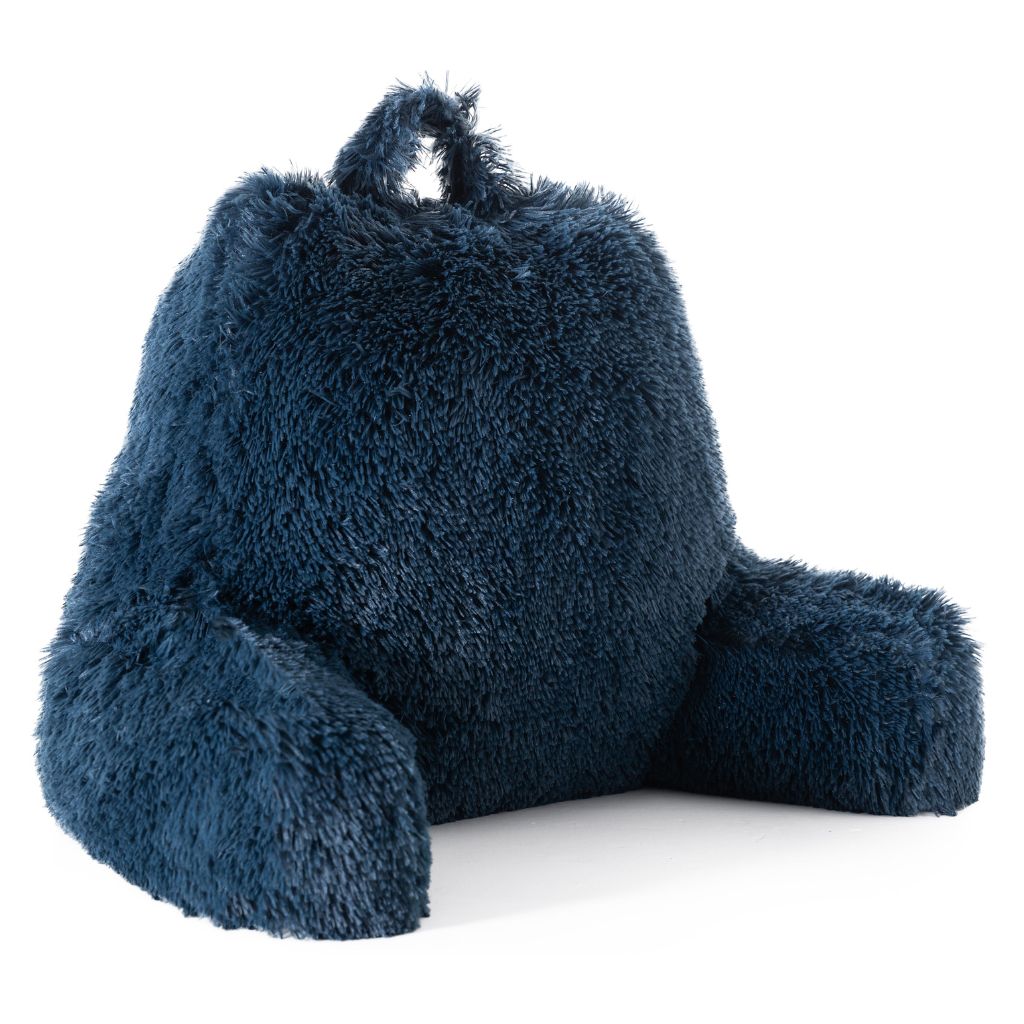 Cheer Collection® Shaggy Hair TV and Reading Pillow - Navy