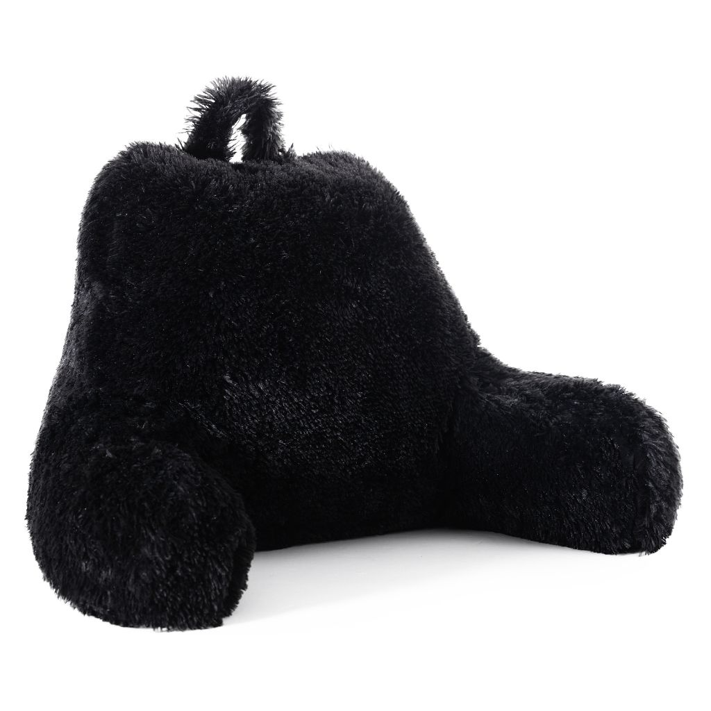 Cheer Collection&reg; Shaggy Hair TV and Reading Pillow - Black