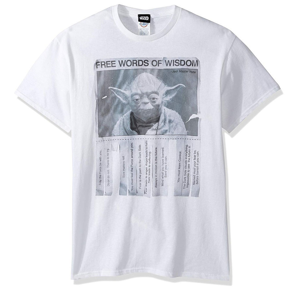 Star Wars&reg; Jedi Master Yoda Official Men&rsquo;s Free Words of Wisdom T-Shirt - White - L