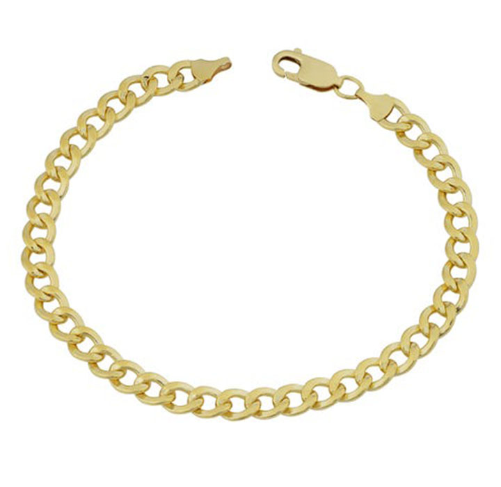 Gold Plated Cuban, Mariner, Figaro, or Rope Bracelet - Yellow - Cuban