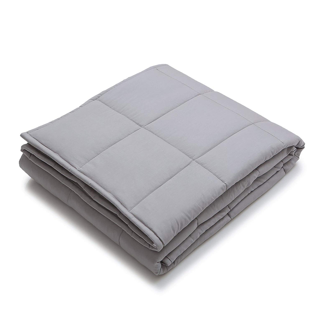 Kathy Ireland Weighted Blanket with Glass Beads - Silver - 48" x 72" 12 lb