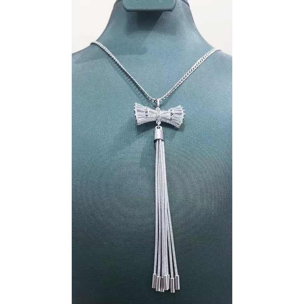 Chic Cubic Zirconia Necklace - Bow
