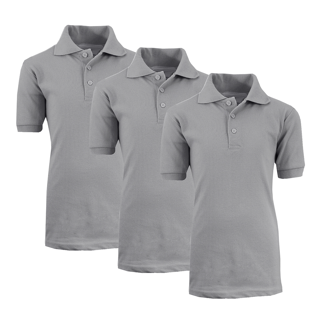 Boys' School Uniform Polo (3-Pack) - XBE-62-HG-HG-HG/10