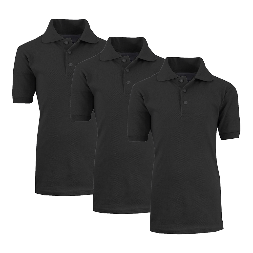 Boys' School Uniform Polo (3-Pack) - XBE-80-BK-BK-BK/6