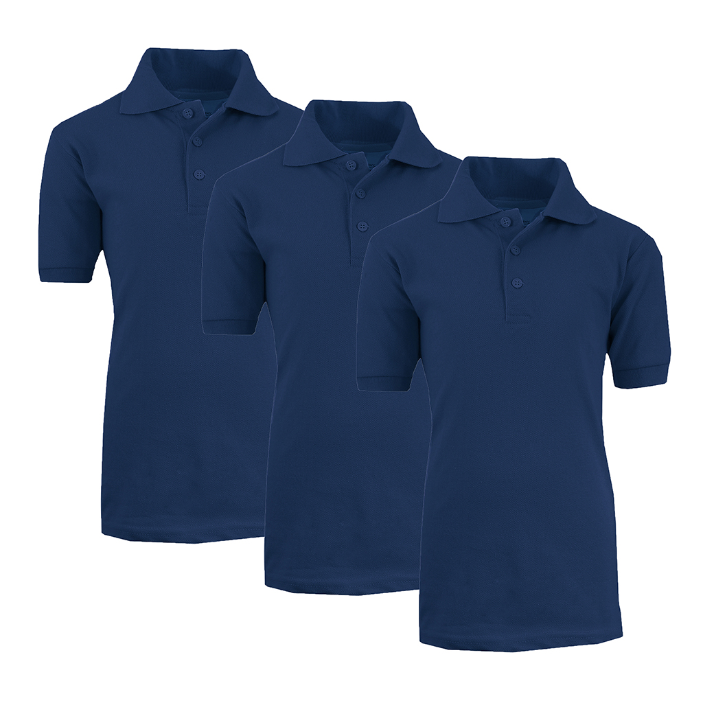 Boys' School Uniform Polo (3-Pack) - XBE-86-NV-NV-NV/10