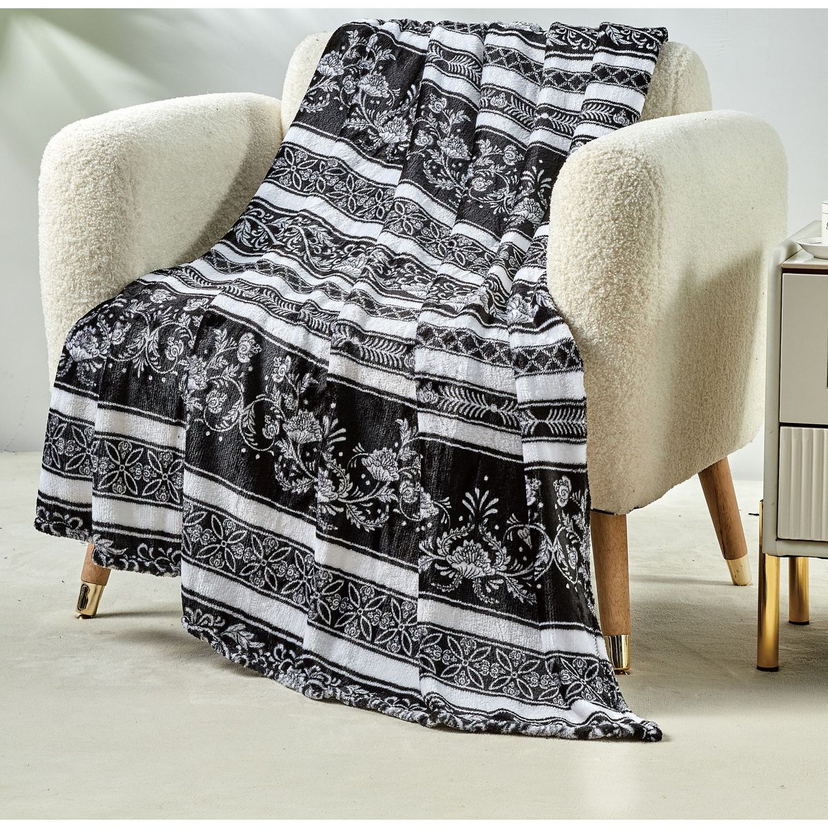 50 x 60-Inch Super-Soft Printed Throw - Odelia