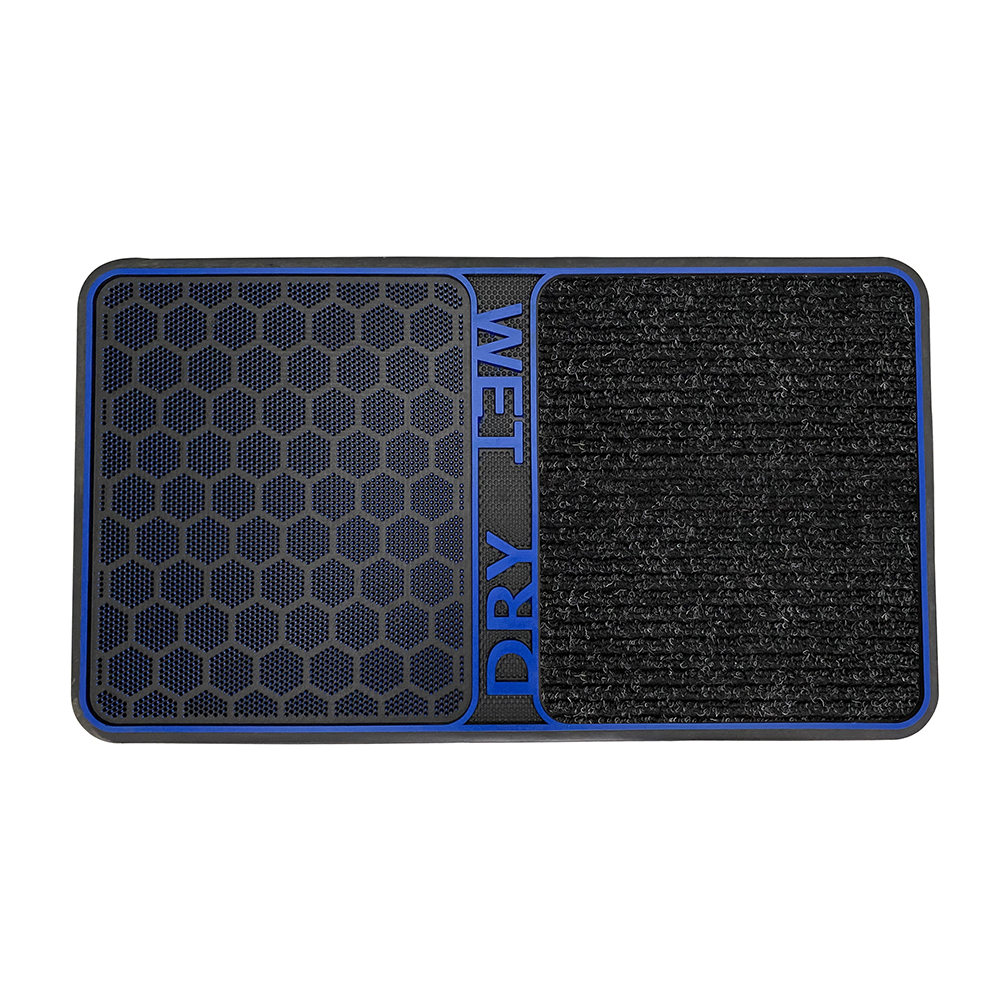 18" x 32" 2-in-1 Wet & Dry Shoe Cleaning Outdoor Floor Mats - Blue