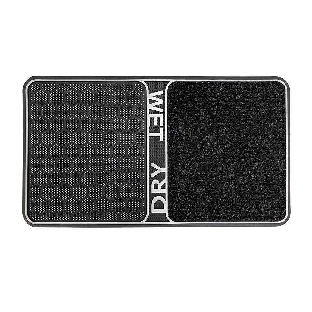 18"" x 32"" 2-in-1 Wet & Dry Shoe Cleaning Outdoor Floor Mats - Silver