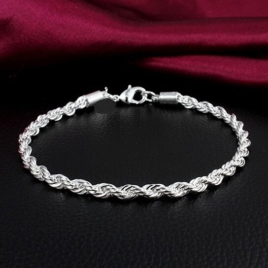 14K White or Yellow Gold Plated Bracelet - White Rope Bracelet