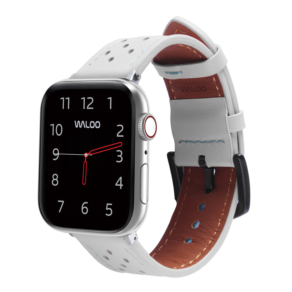 Waloo Breathable Leather Band for Apple Watch - 38/40/41mm-White