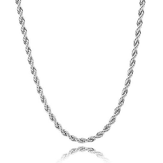 24" Italian Rope Link Chain - White Rope 24''