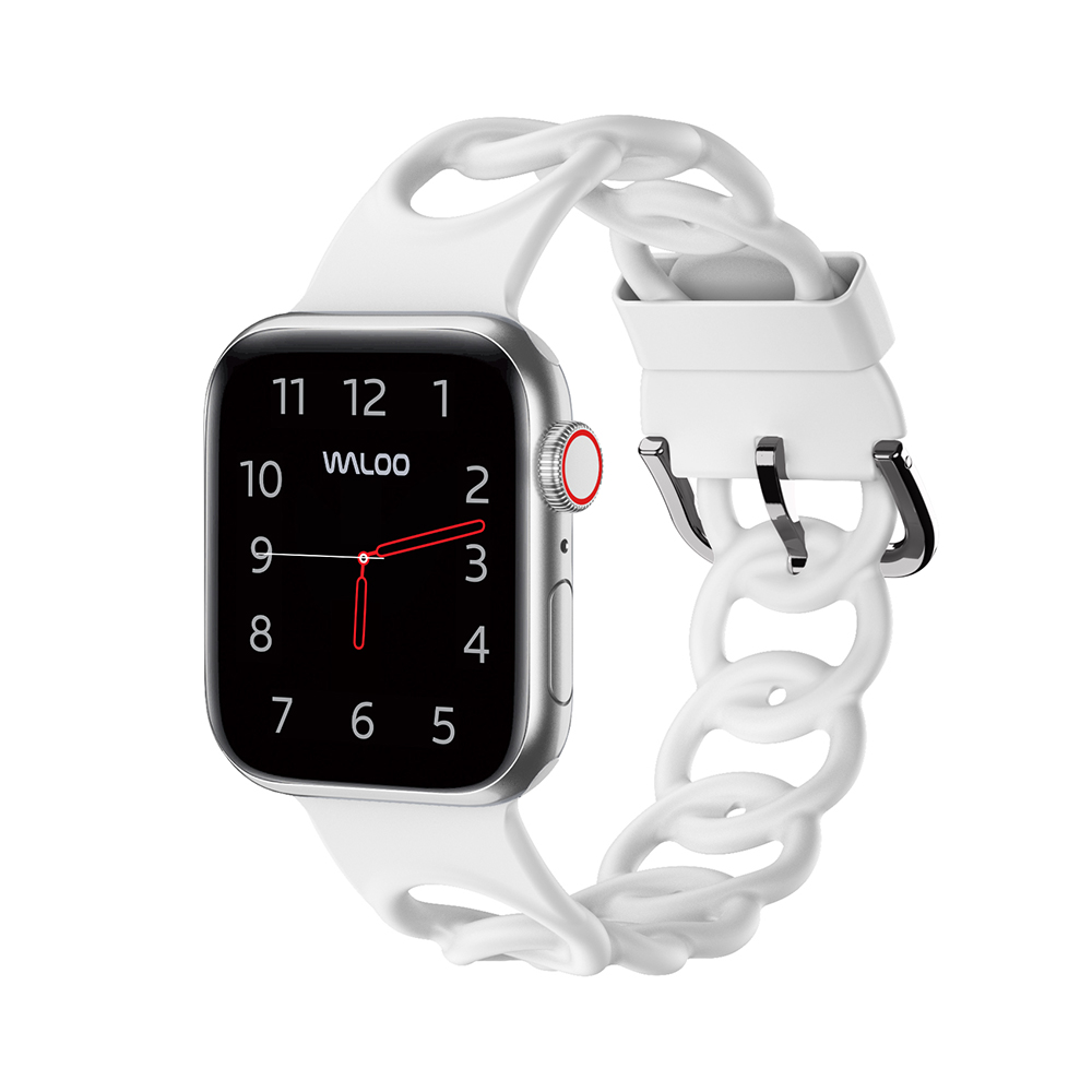 Waloo Silicone Link Looped Band for Apple Watch - 38/40/41MM - White
