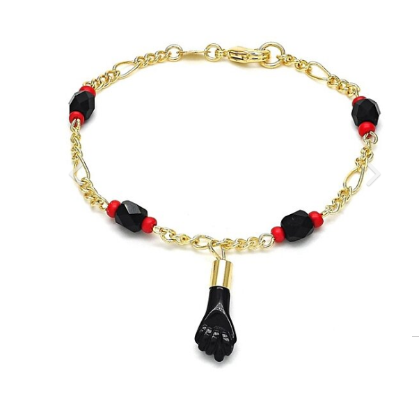 18K-Gold-Plated Azabache Protection Charm Bracelet - Azabachi Bracelet