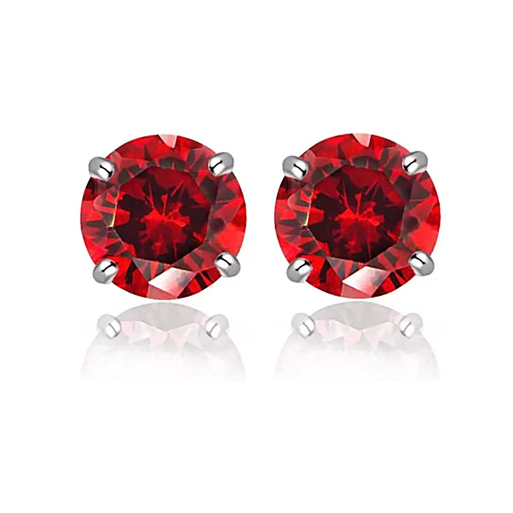 2.00 CTTW Round Crystal Stud Earrings - 2.00 CTTW ROUND CRYSTAL STUD EARRINGS-AL