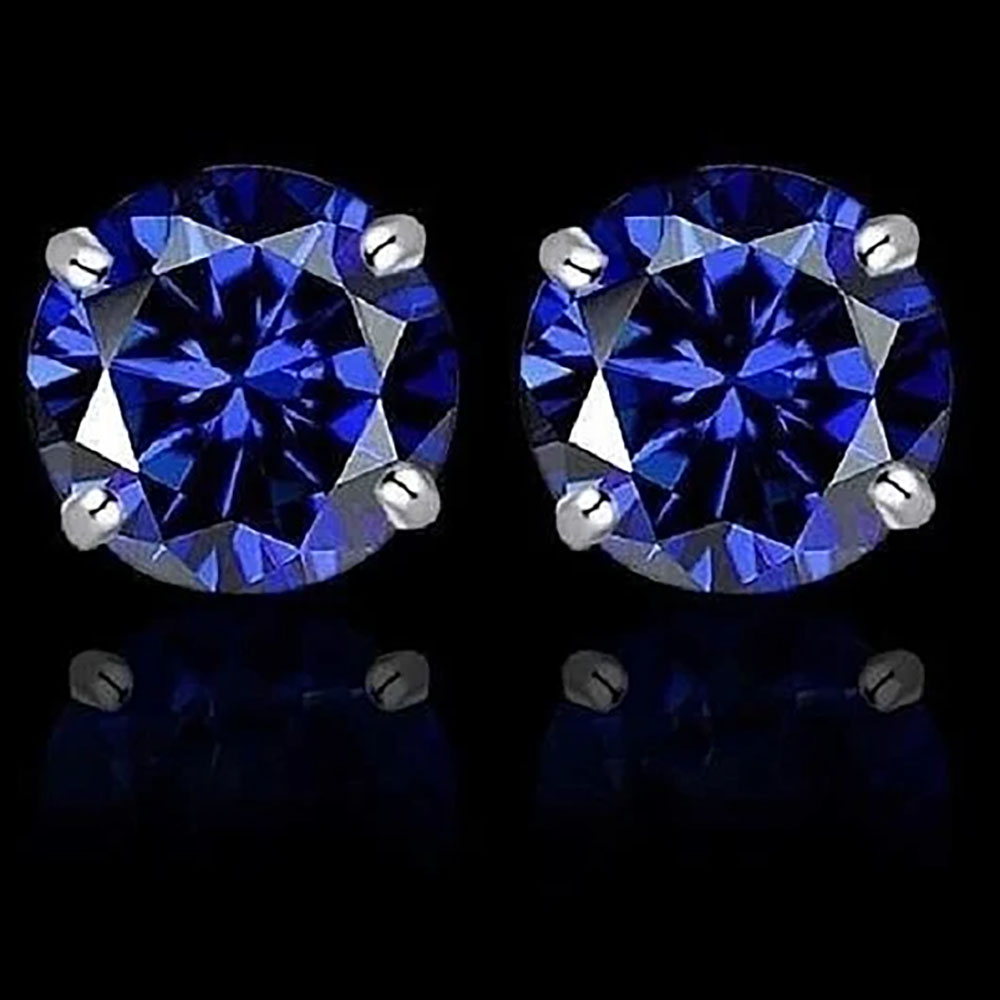 2.00 CTTW Round Crystal Stud Earrings - GFWBLUE