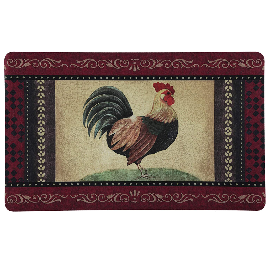 Anti-Fatigue Cushioned Kitchen Mat (2-Pack) - Vintage Rooster