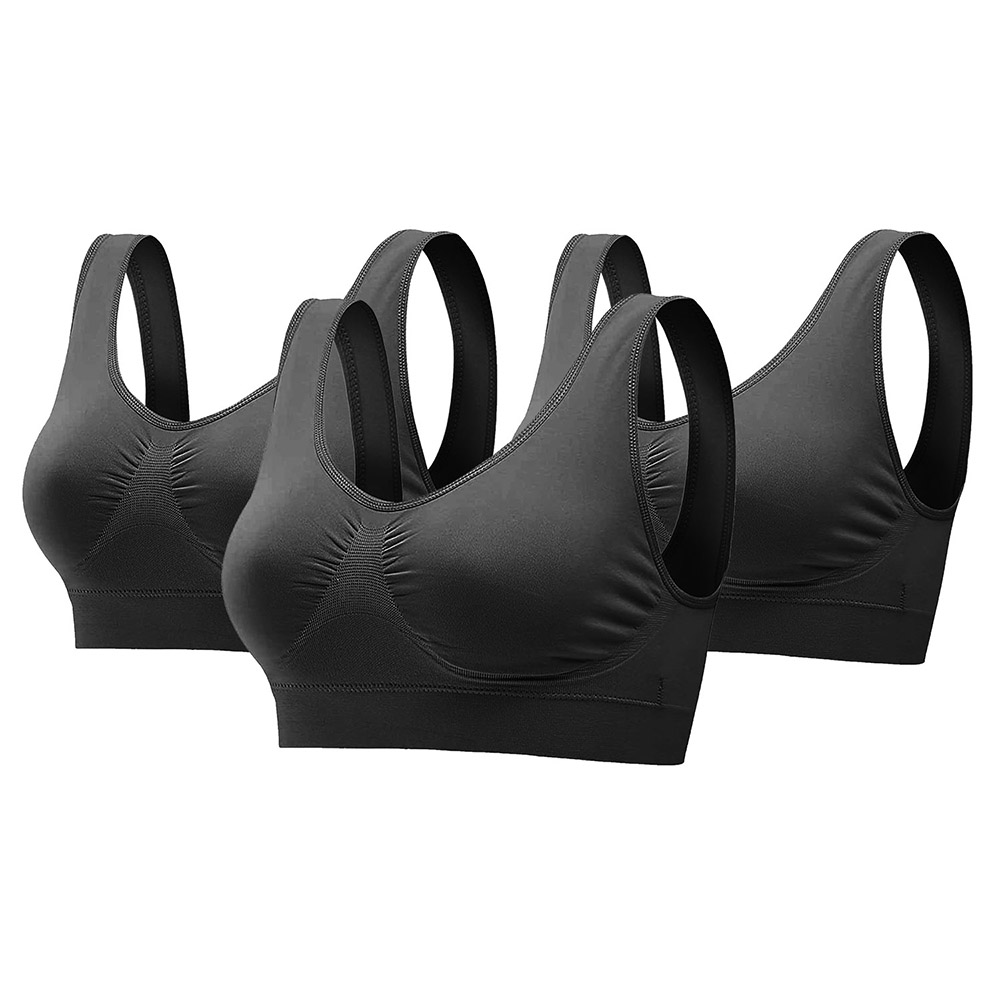 N'Polar&trade; Sport Bras (3-Pack) - NPolar 3 Pack Sport Bras BLK 3XL