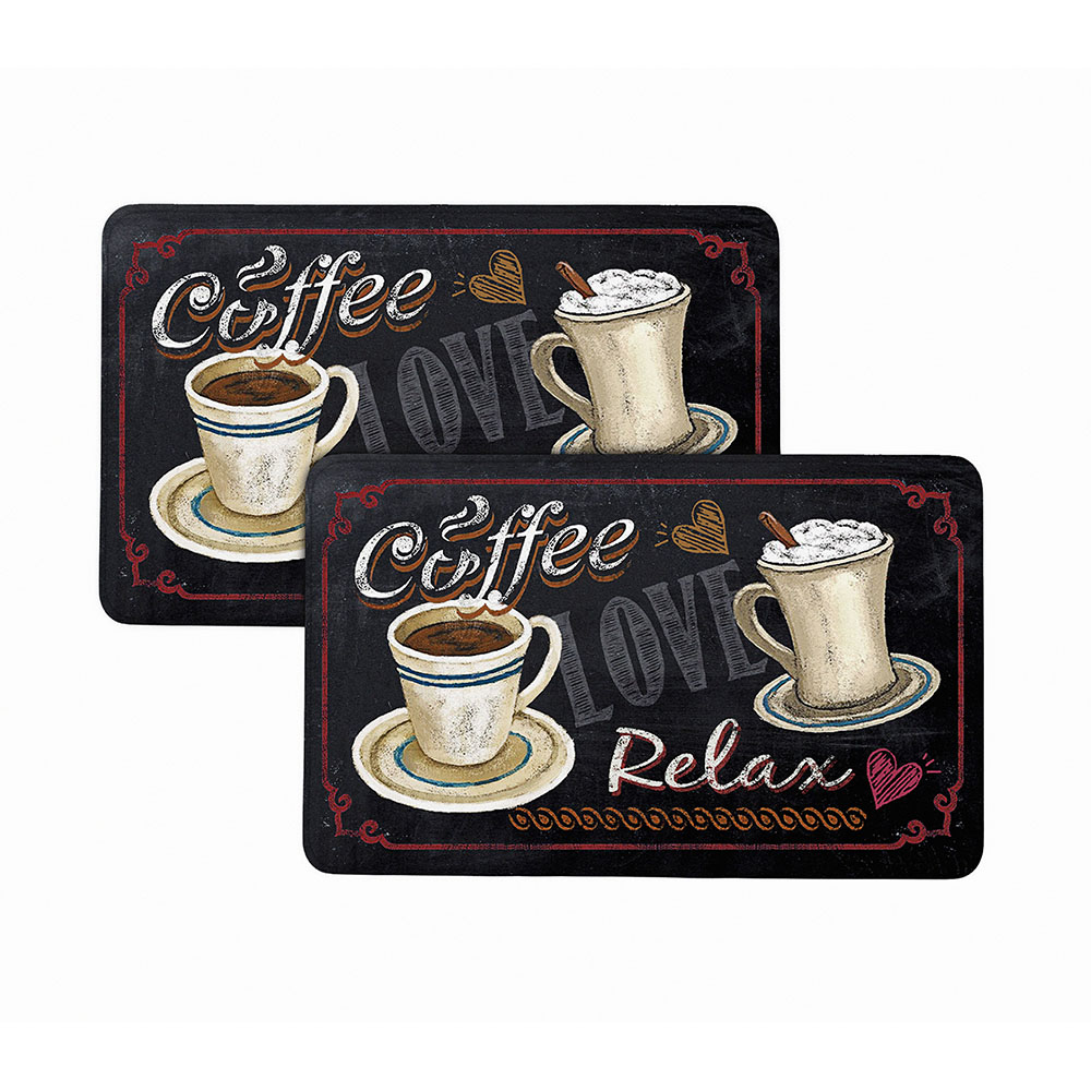 Bibb Home® Anti-Fatigue Cushioned Kitchen Mat (1 or 2-Pack) - Coffee Relax - 1-Pack