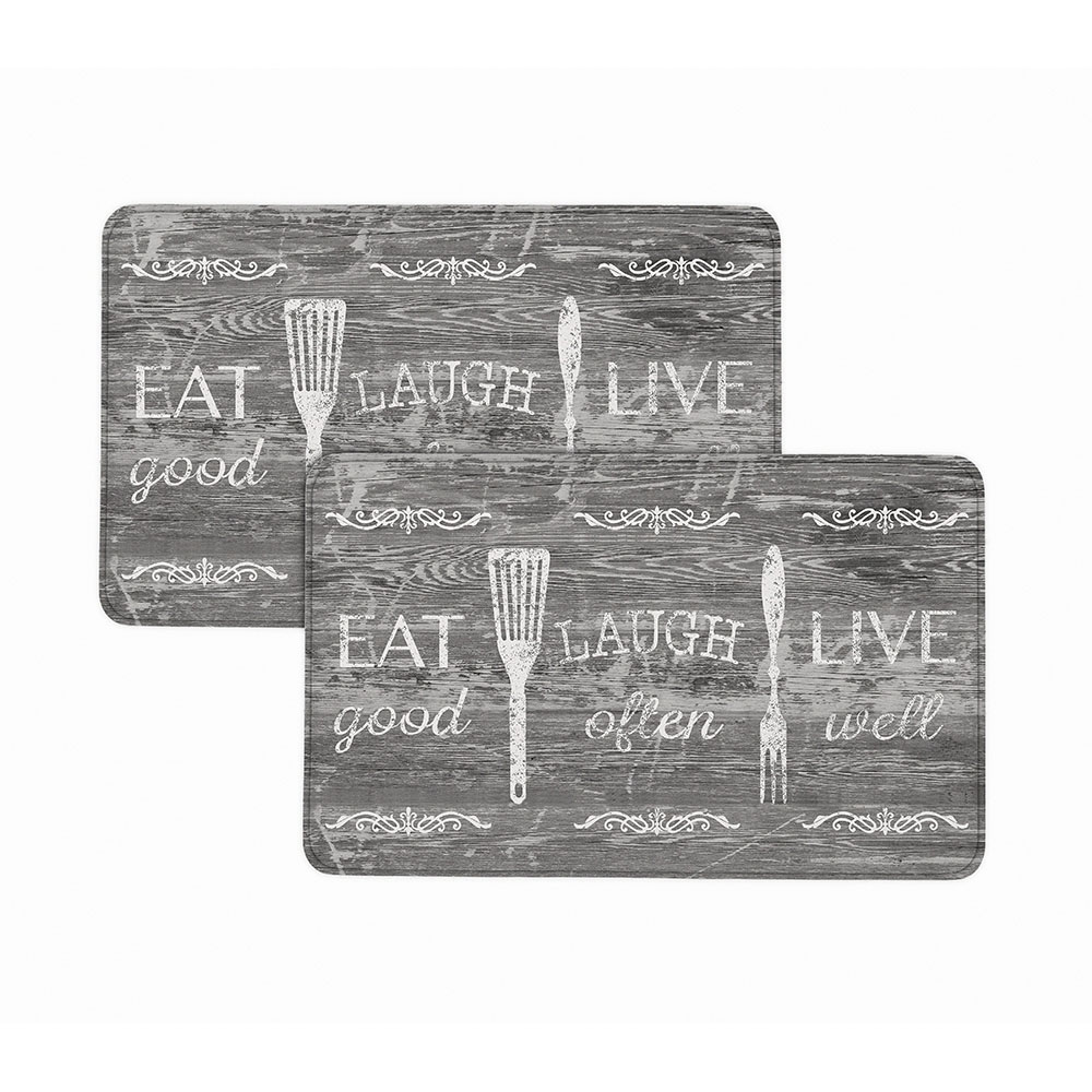 Bibb Home® Anti-Fatigue Cushioned Kitchen Mat (1 or 2-Pack) - Eat Good - 1-Pack