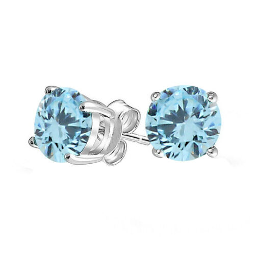 Stunning Sky Blue Stud Earrings - ER-ROUNDWBLUE