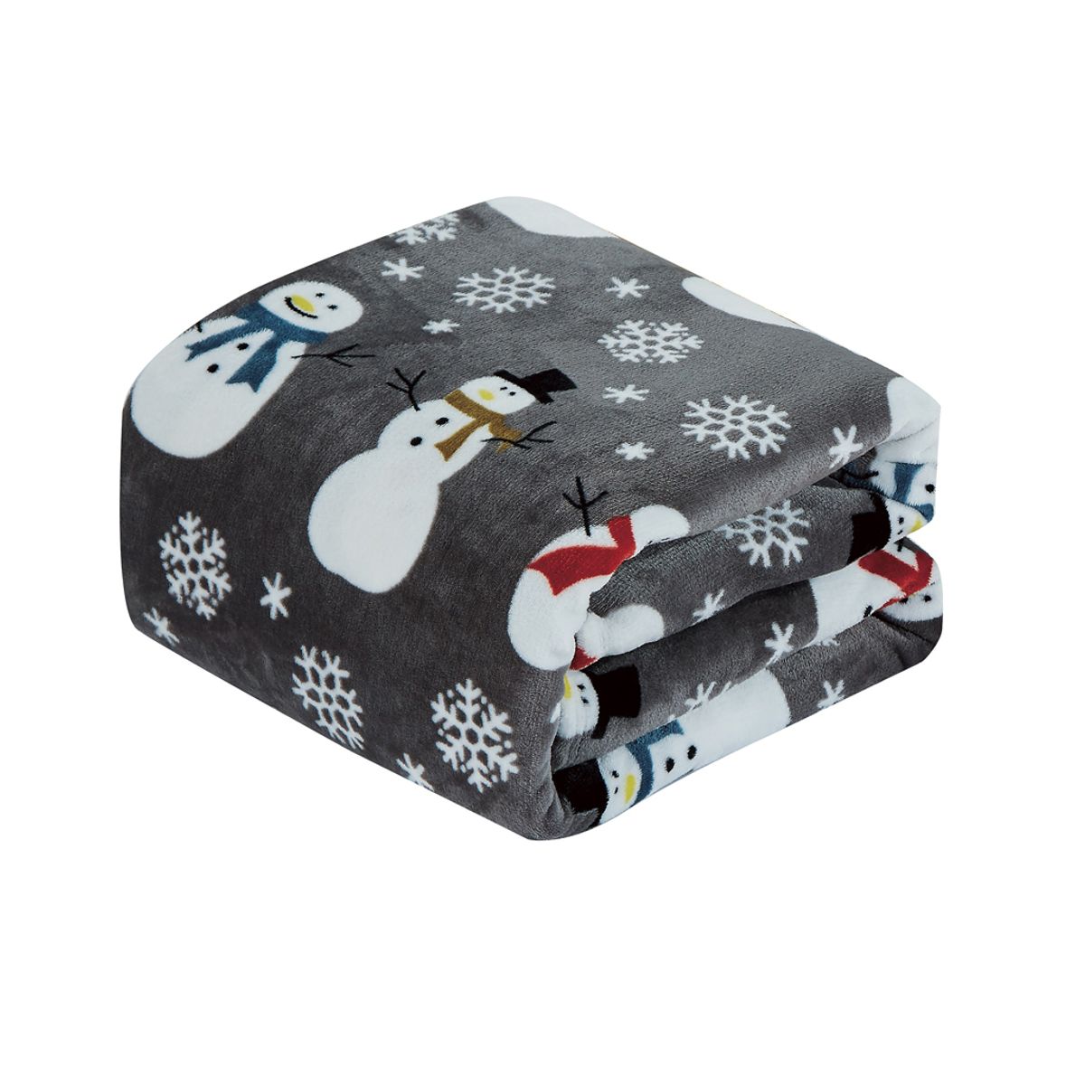 Noble House Soft Fleece Winter Holiday Throw Blanket - Grey Snowman