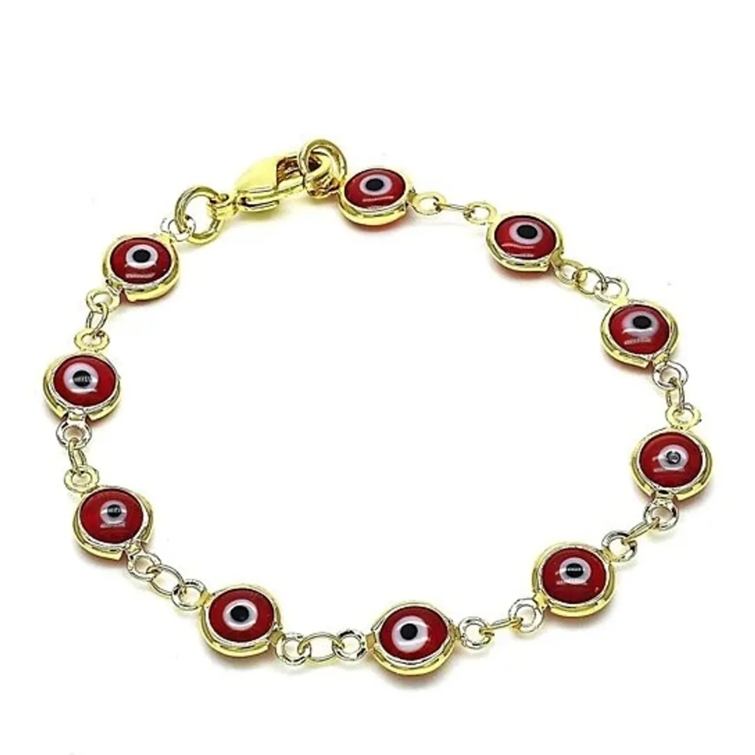 Women's 18K-Gold-Plated Protection Good Luck Bracelet - Red-10''