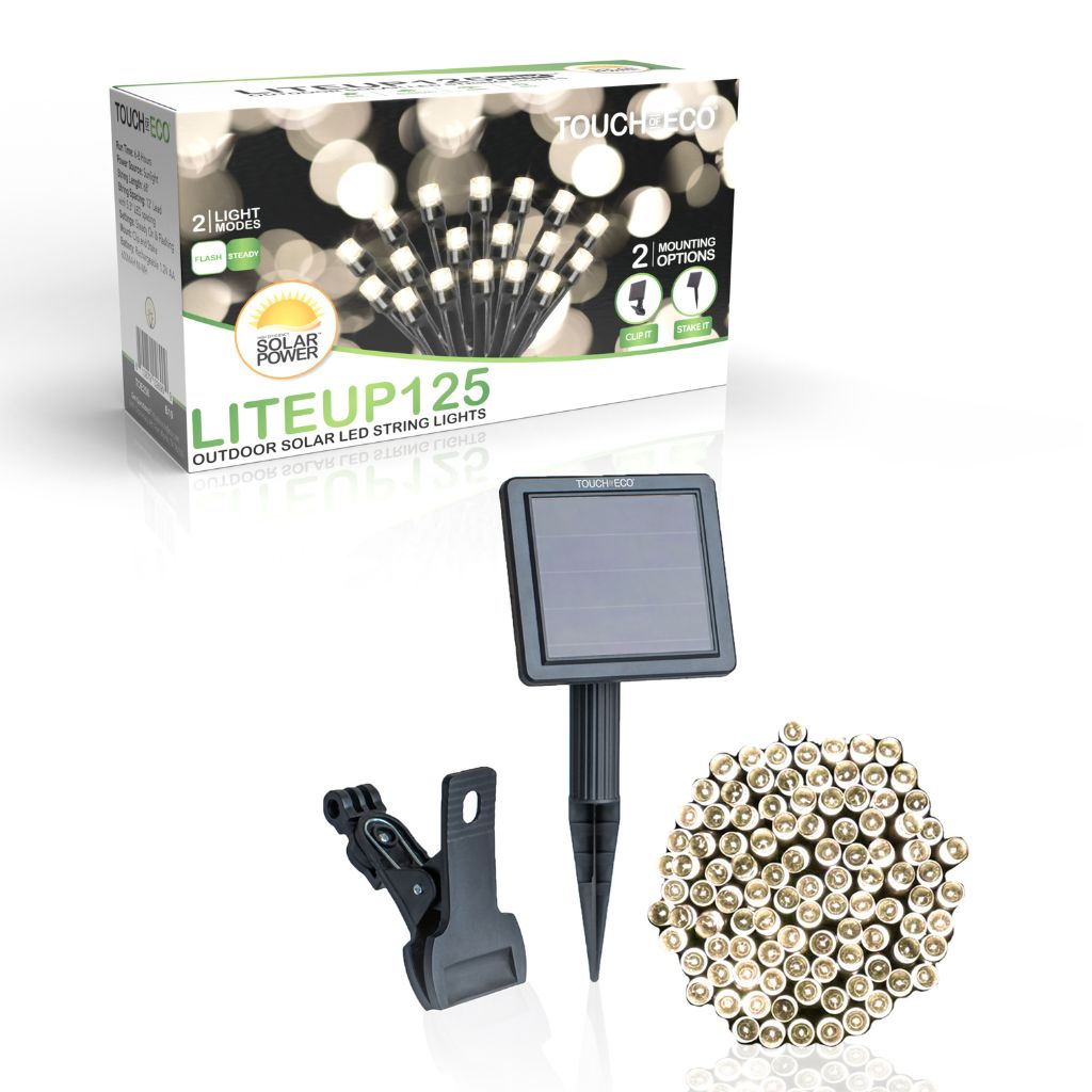 125-LED Solar String Lights - Warm White