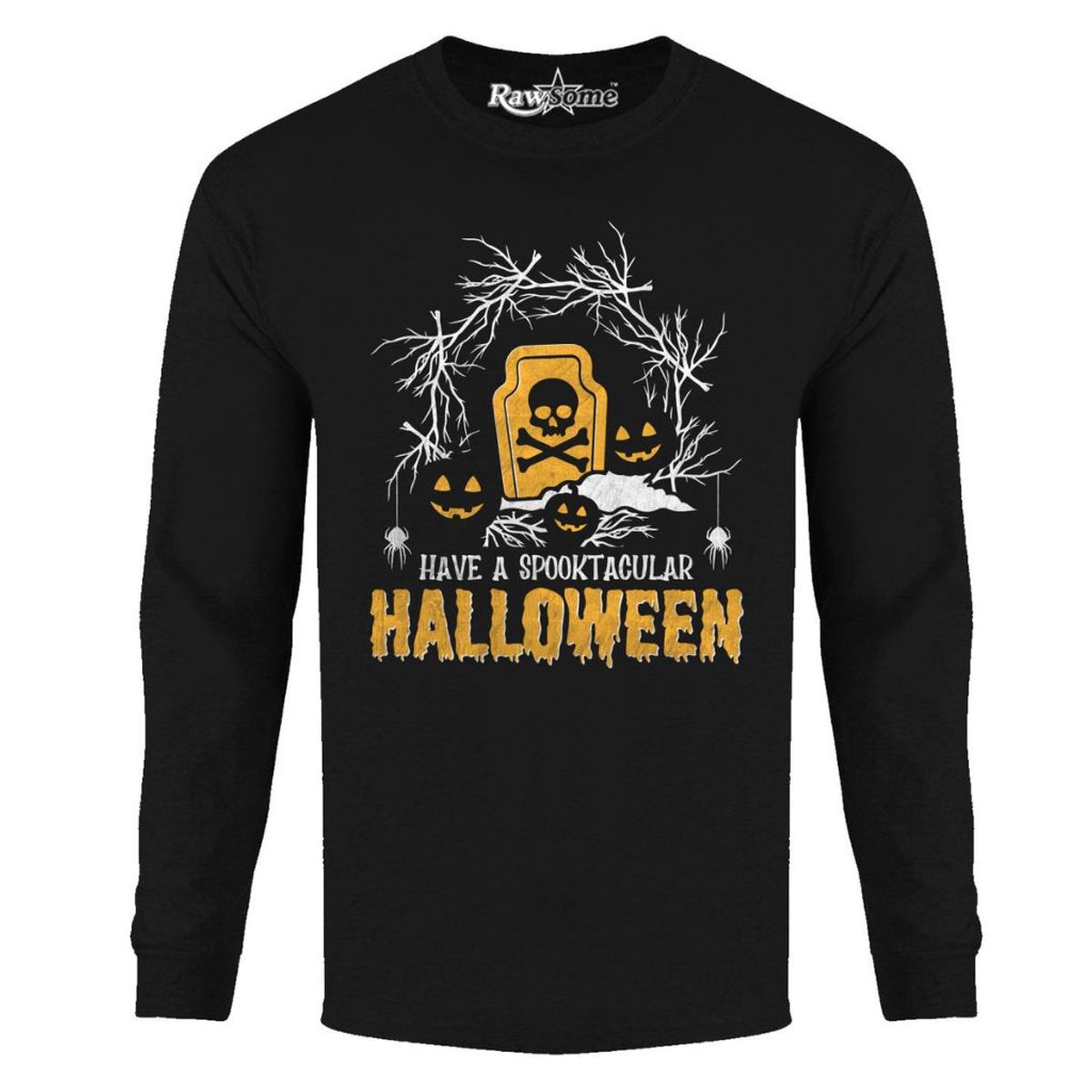 Men's Creepy Halloween Long Sleeve Shirt - Small - Have a Spooktacular Halloween