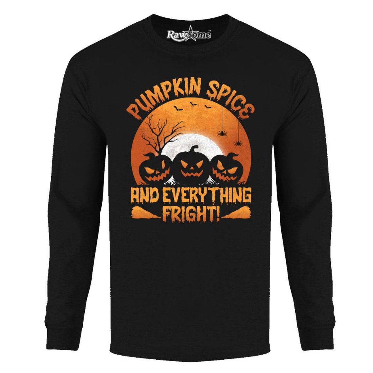 Men's Creepy Halloween Long Sleeve Shirt - Medium - Pumpkin Spice