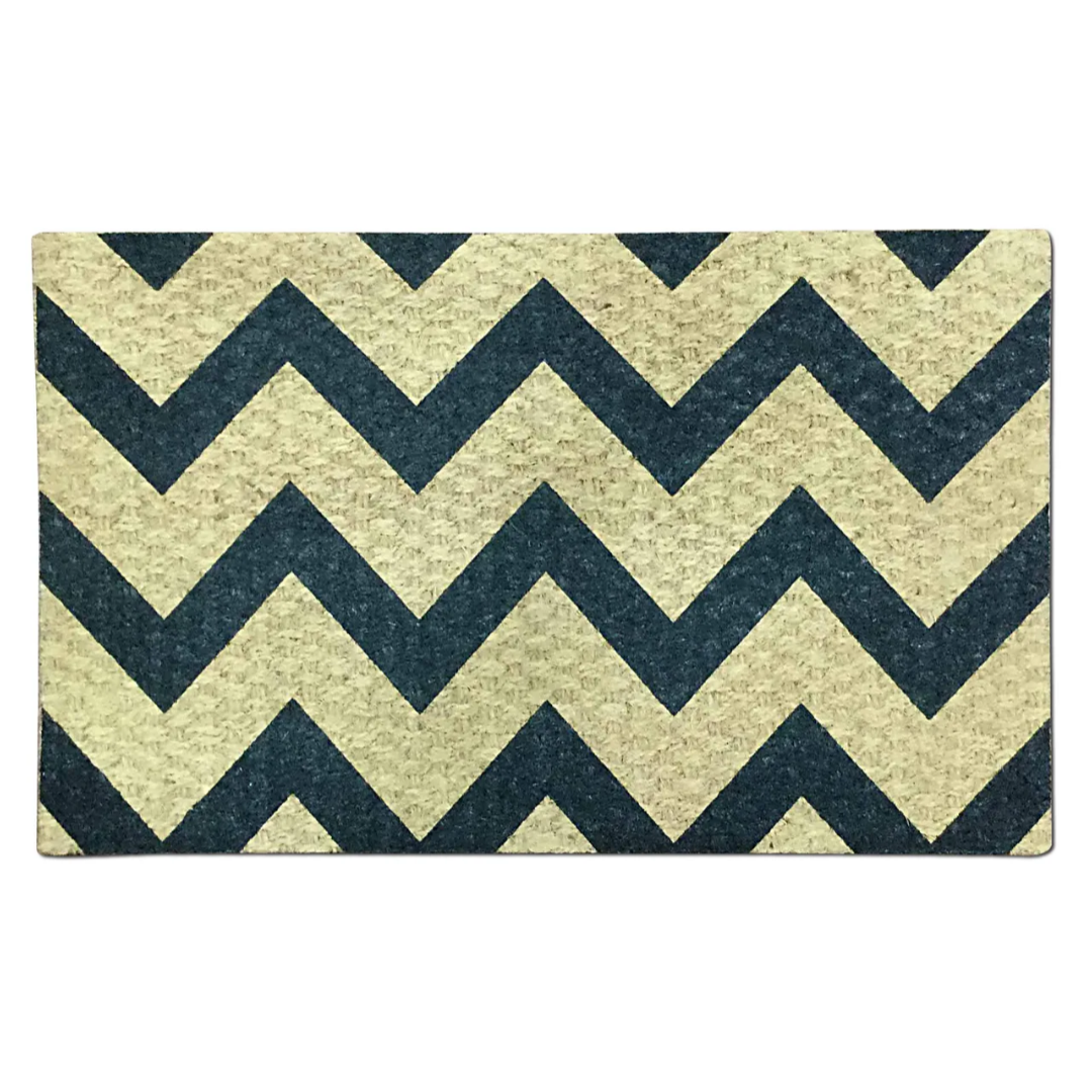Coco Printed Door Mats - COIR RUBBER PRINTED MAT ZIGZAG