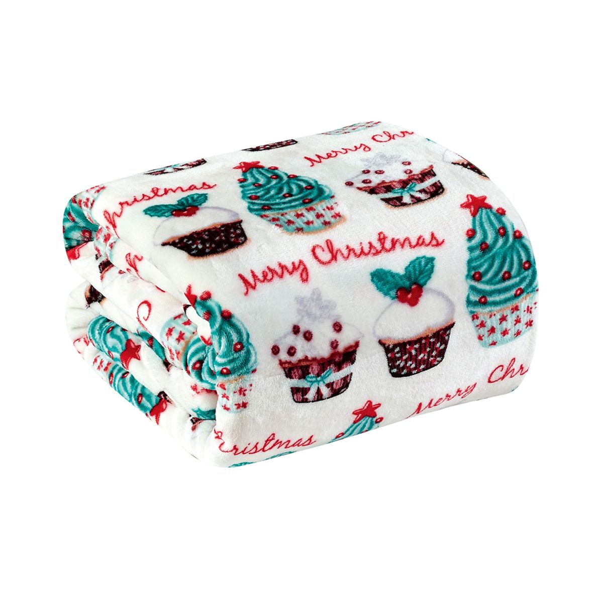 Noble House Soft Fleece Winter Holiday Throw Blanket - Holiday Cupcake