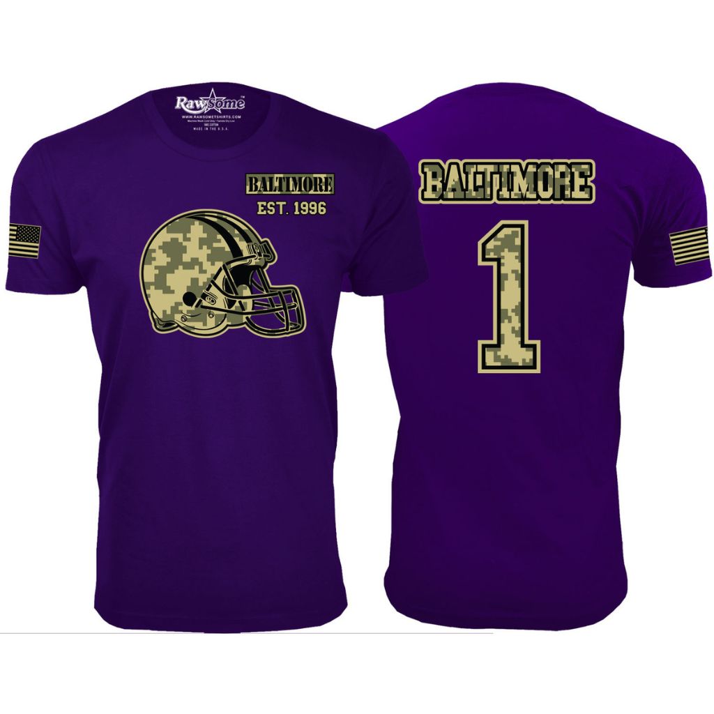 Men's Ultimate Camo Football Team Color T-Shirt - Medium - Baltimore